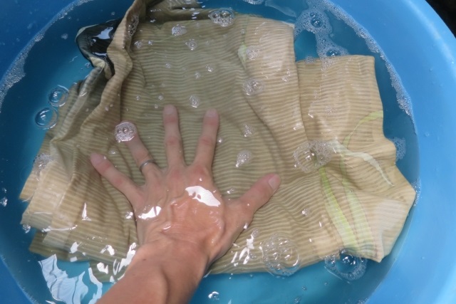 浴衣の水通し
